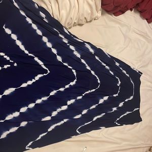 Blue and white maxi skirt